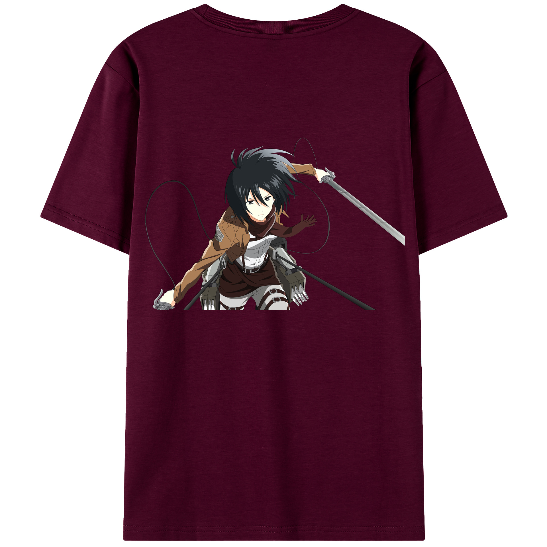 （画像用） 進撃の巨人 ミカサ·アッカーマン Attack on Titan Mikasa Ackerman レディース半袖Tシャツ(バックプリント)